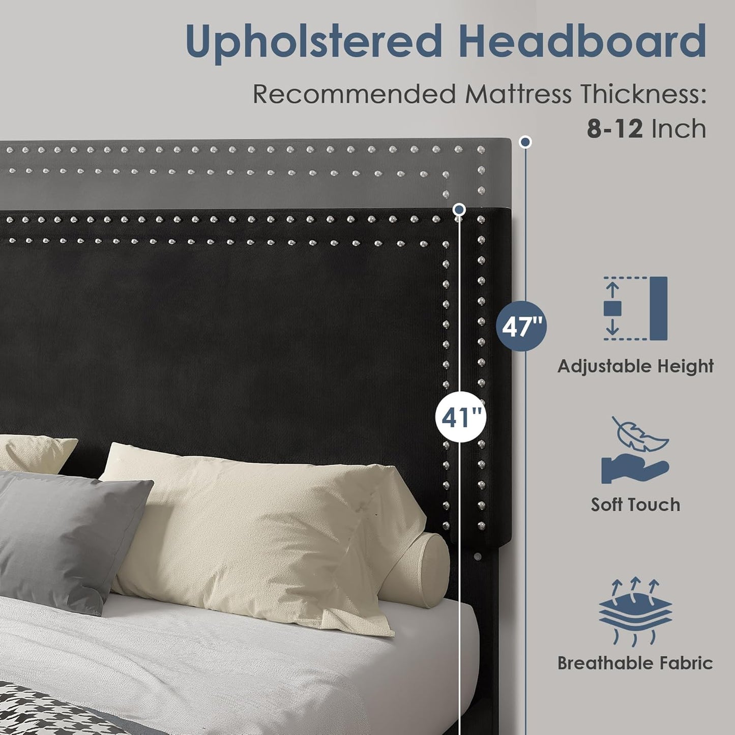 Storage Drawers Upholstered Bed Frame
