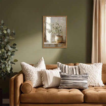 Textured Sandstone Botanical Canvas Art