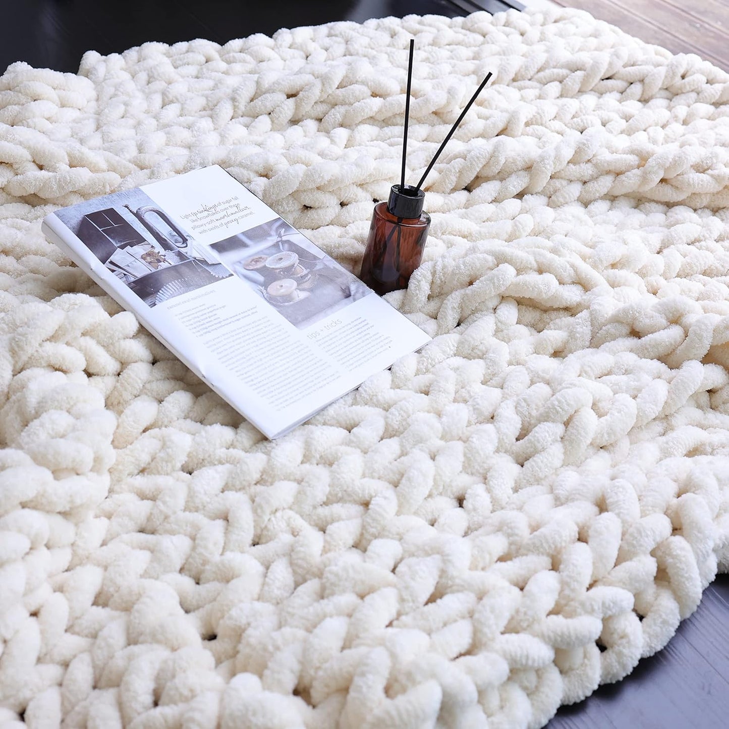 Thick Knitted Throw Blanket