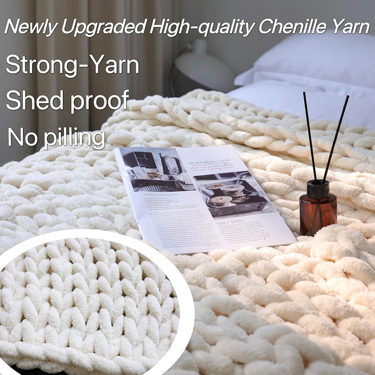 Thick Knitted Throw Blanket