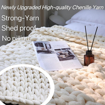 Thick Knitted Throw Blanket