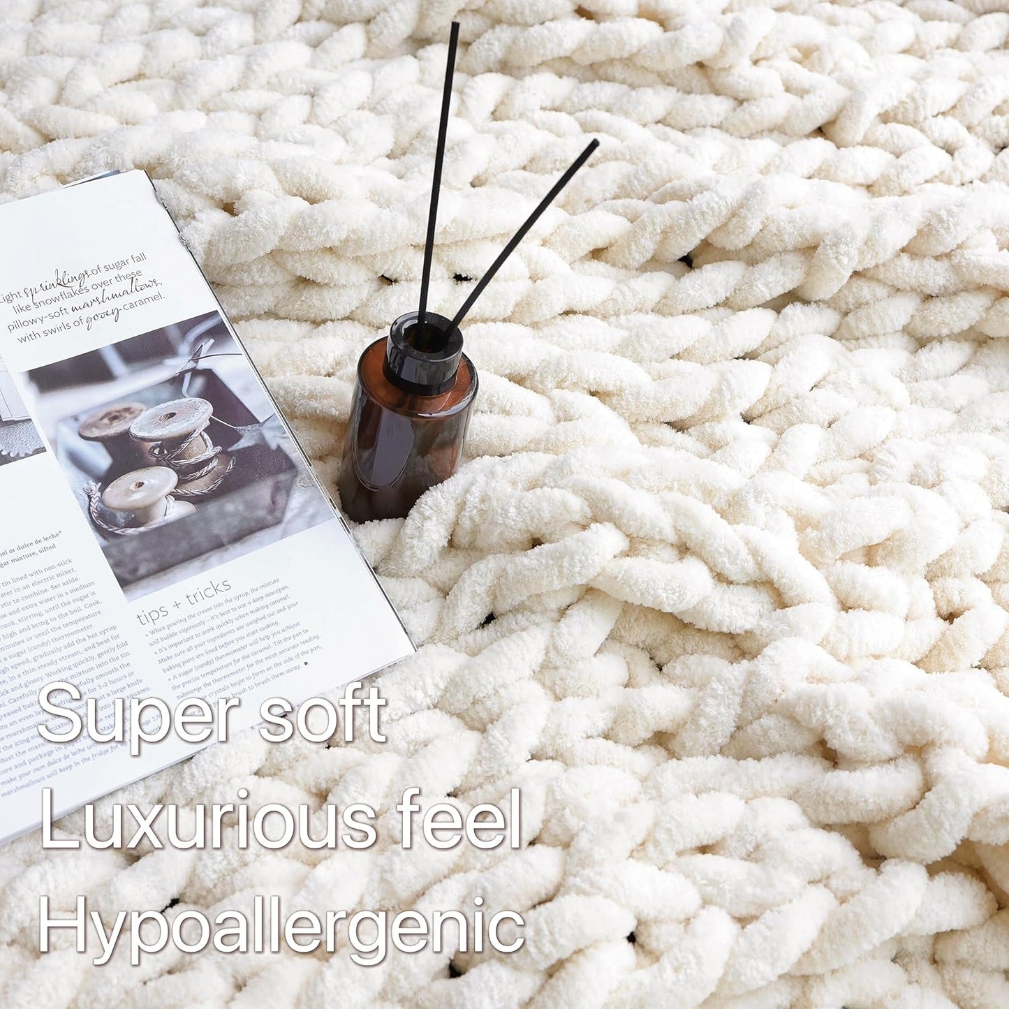 Thick Knitted Throw Blanket