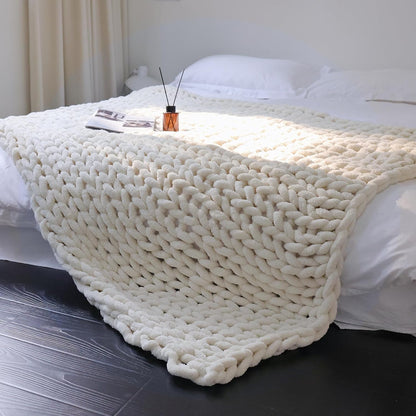 Thick Knitted Throw Blanket