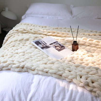 Thick Knitted Throw Blanket