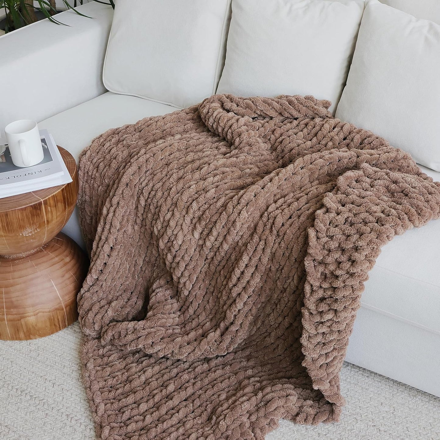 Thick Knitted Throw Blanket