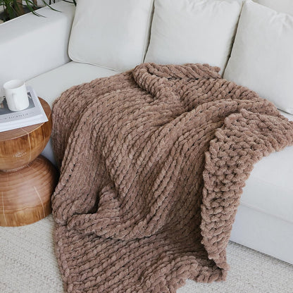 Thick Knitted Throw Blanket