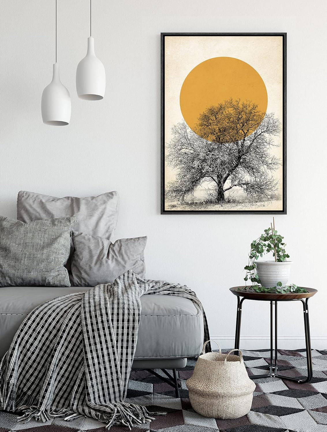 Tree Branches Under Sun Canvas Art