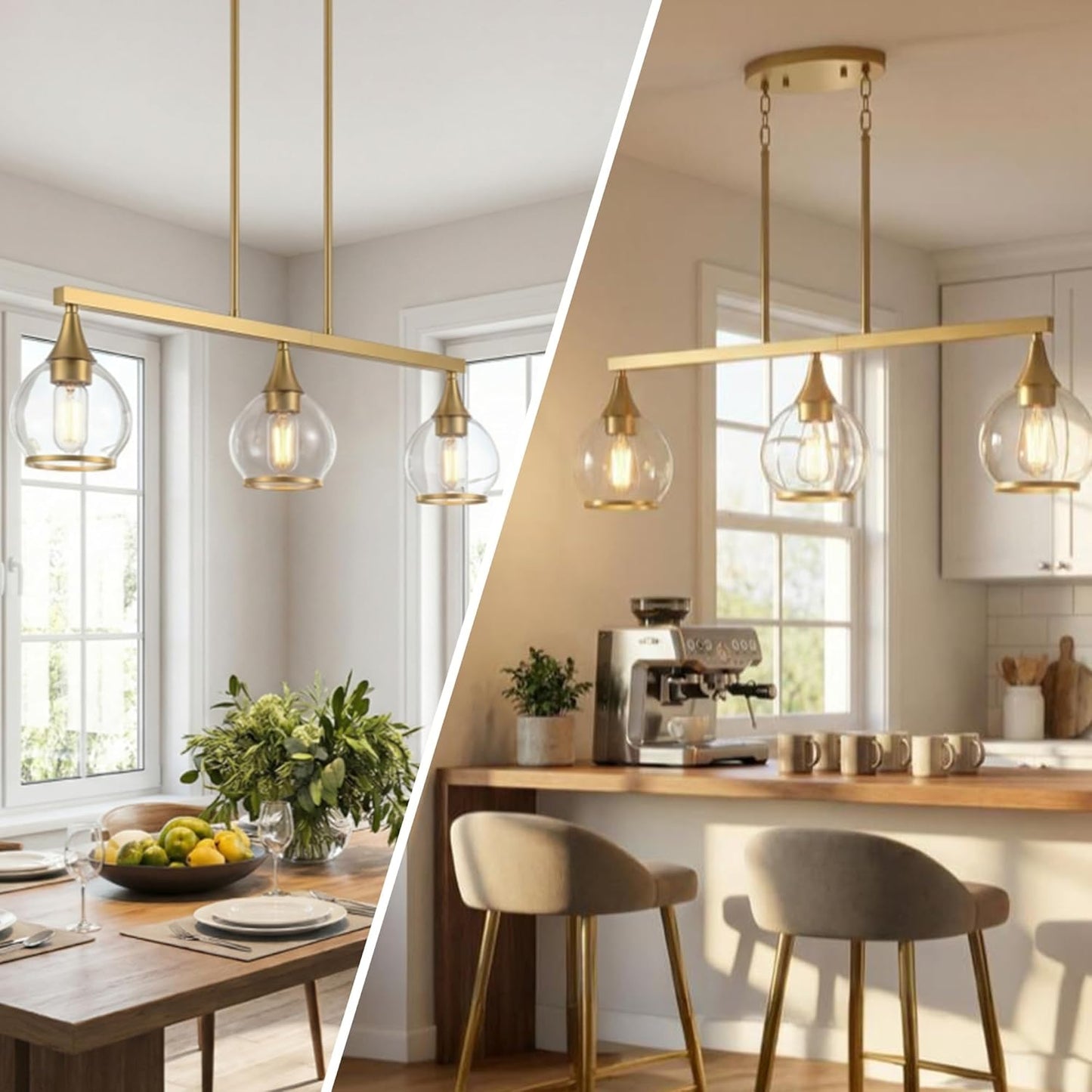 Trio Globe Glass Pendant Light