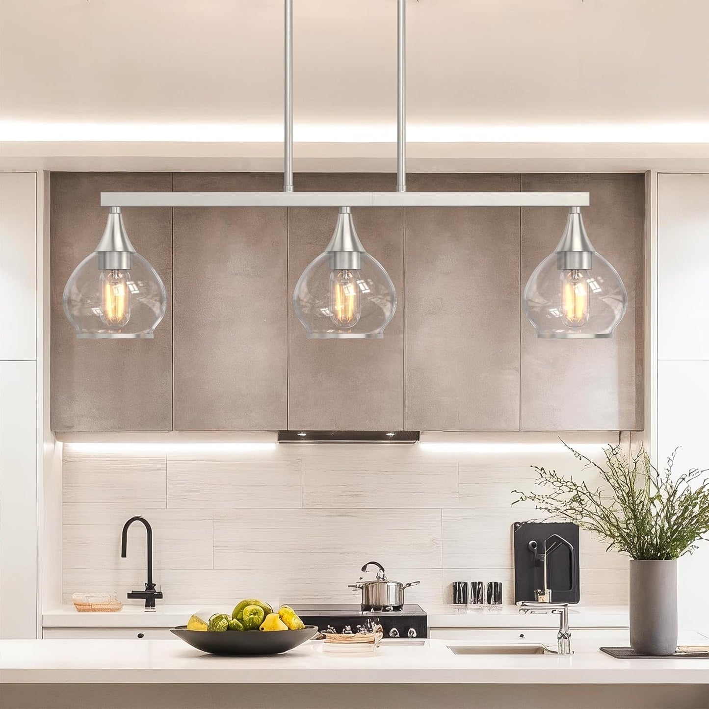 Trio Globe Glass Pendant Light