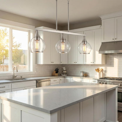 Trio Globe Glass Pendant Light