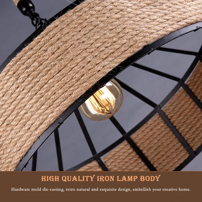 Vintage Rope Shade Pendant Lamp
