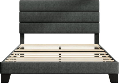 Upholstered Linen Mid Century Bed Frame