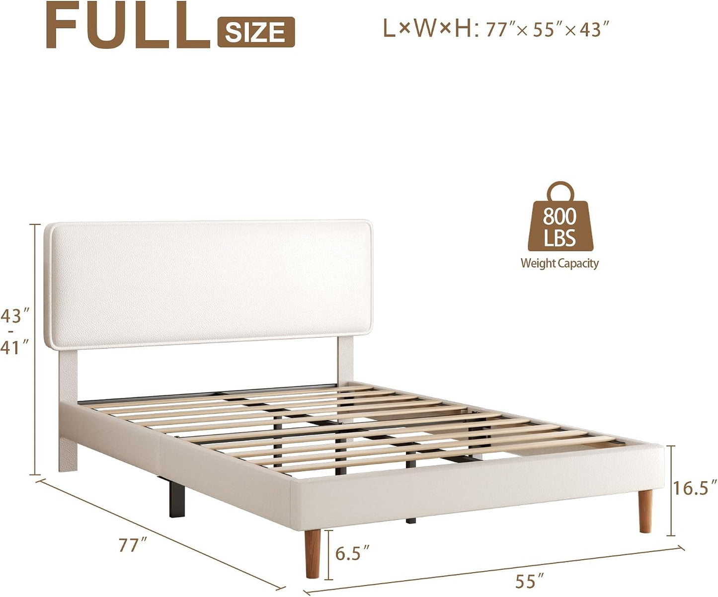 Upholstered Lychee Grain Leather Bed Frame