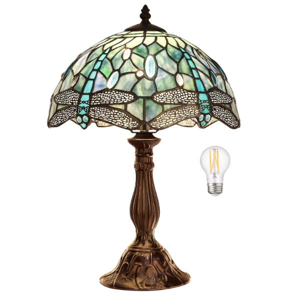 Victorian Stained Glass Small Table Lamp