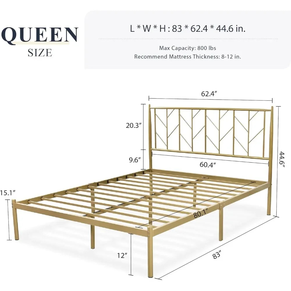 Vintage Metal Platform Bed Frame