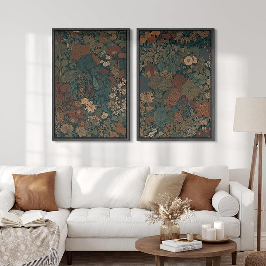 Vintage Botanical Floral Canvas Art Set 6