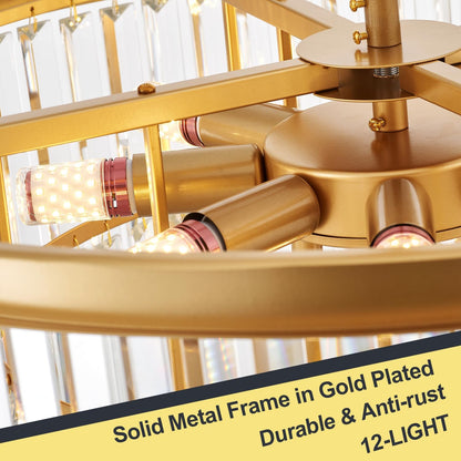 Gold-plated ceiling fan with light bulbs on a white background