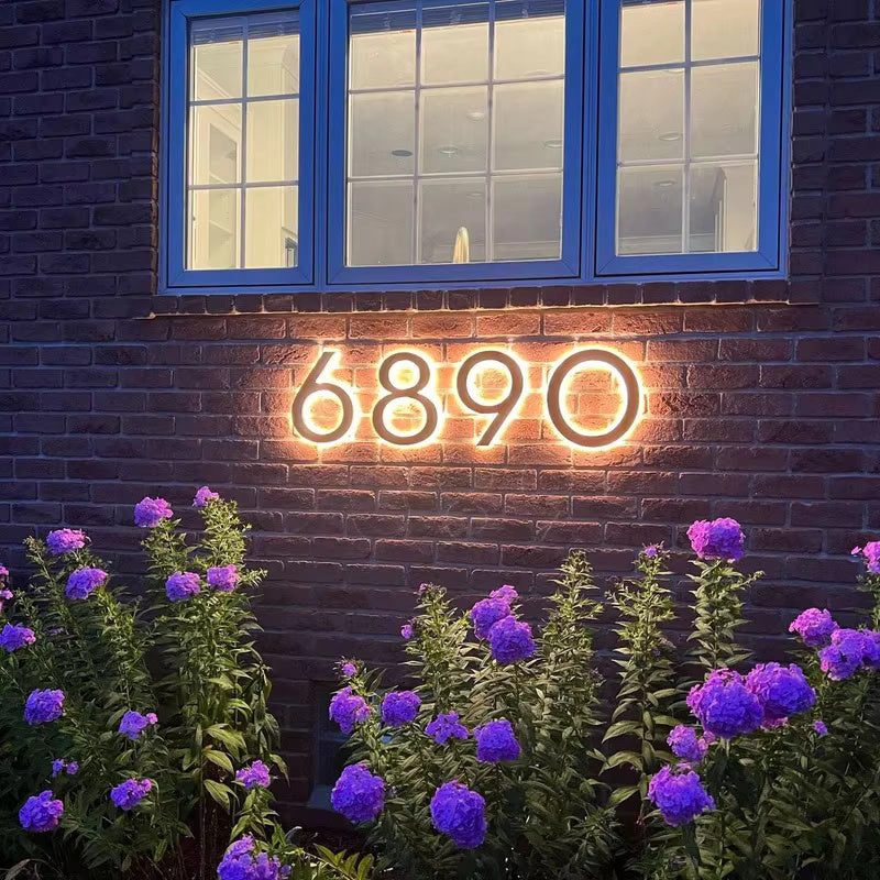 Waterproof LED Lighted Plaque House Number