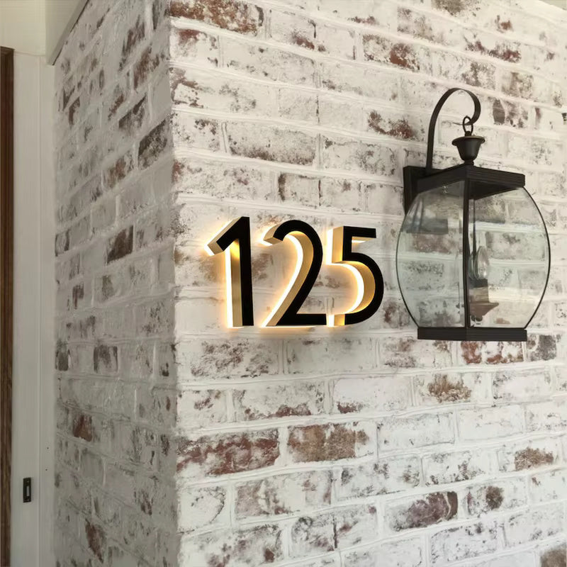 Waterproof LED Lighted Plaque House Number