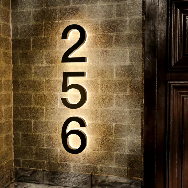 Waterproof LED Lighted Plaque House Number