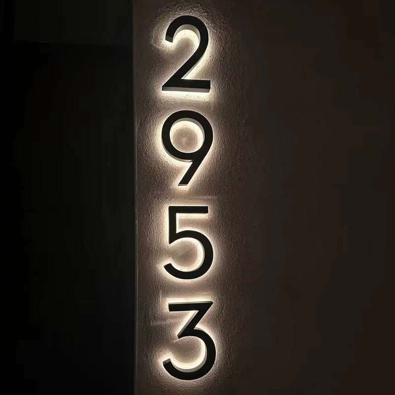 Waterproof LED Lighted Plaque House Number