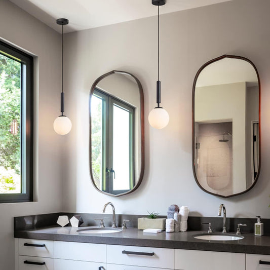 White Milk Glass Pendant Light