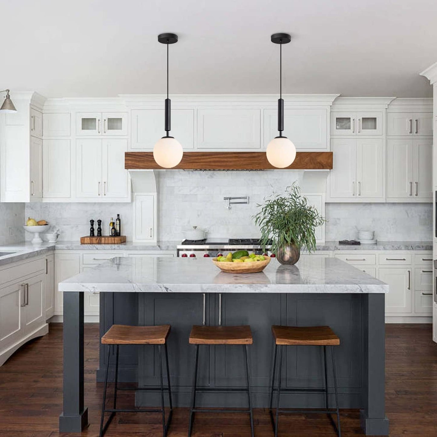 White Milk Glass Pendant Light