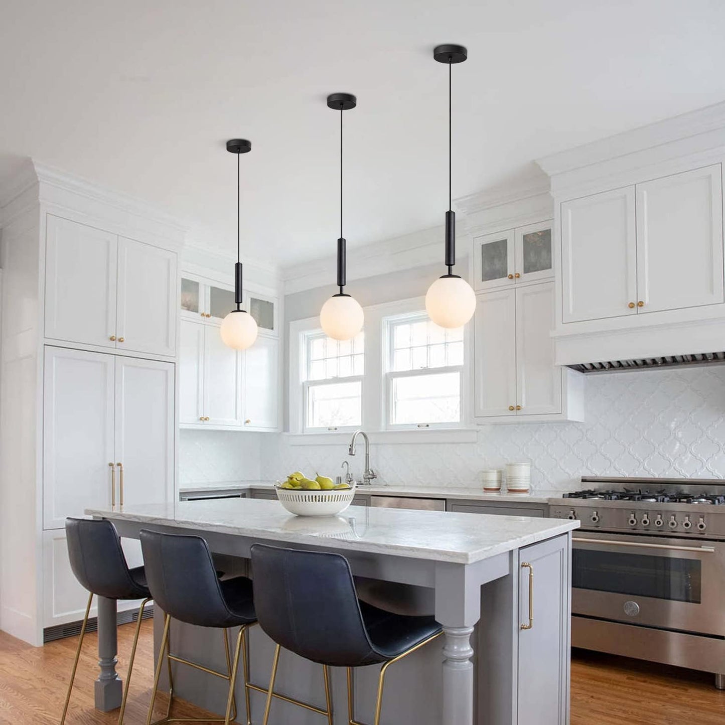 White Milk Glass Pendant Light