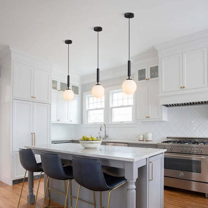 White Milk Glass Pendant Light