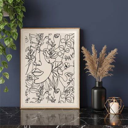 Women Face Line Canvas Art 2
