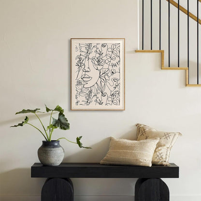 Women Face Line Canvas Art