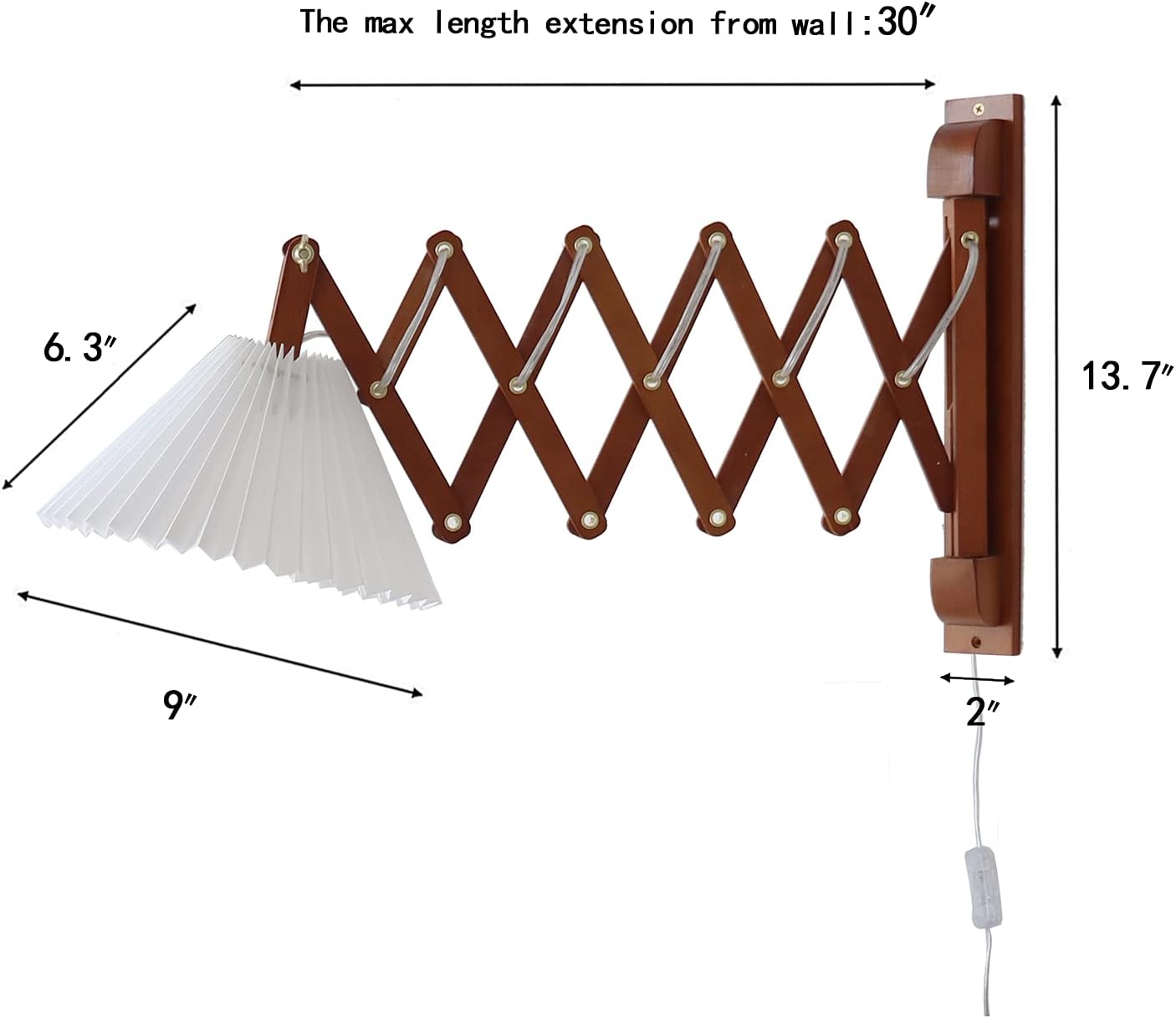 Wood Base Swing Arm Wall Lamp