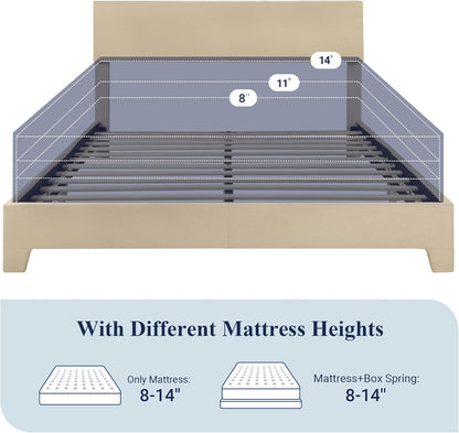 Wood Slats Platform Bed Frame