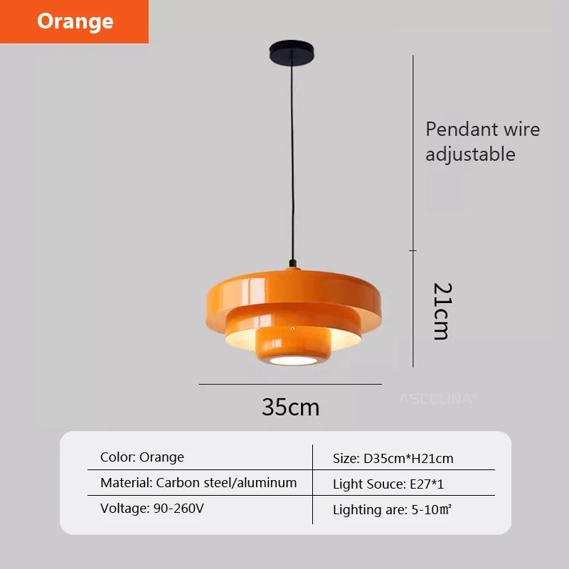 Chic pendant light featuring striking orange shade, Amber Aura Pendant Light.