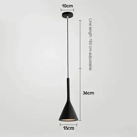 Black pendant light, highlighting its dimensions - PureBeam.