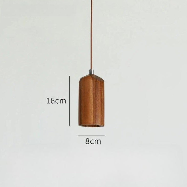 Modern Nordic wooden pendant light, crafted with specific measurements for a chic look.