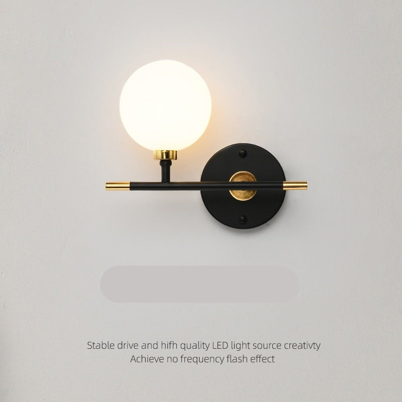 white globe wall light