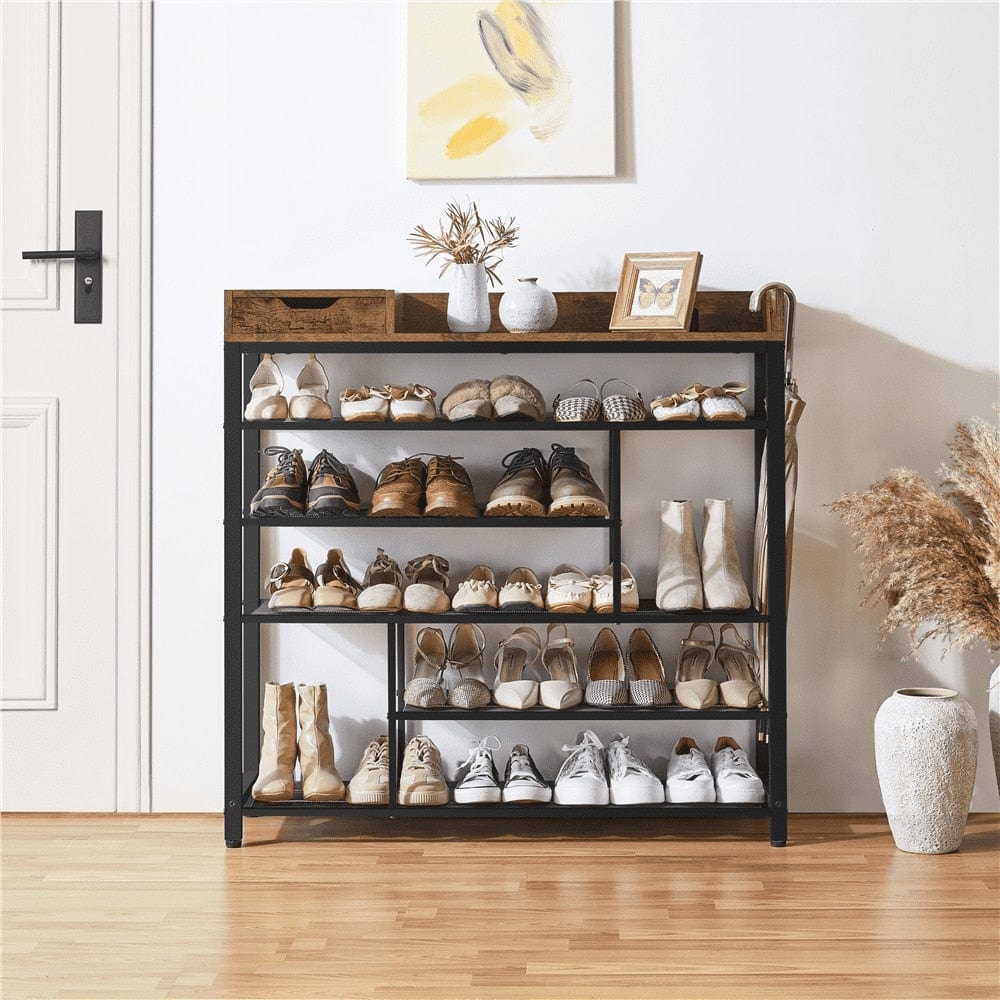 6 Tier Wooden Shelf Shoe Rack