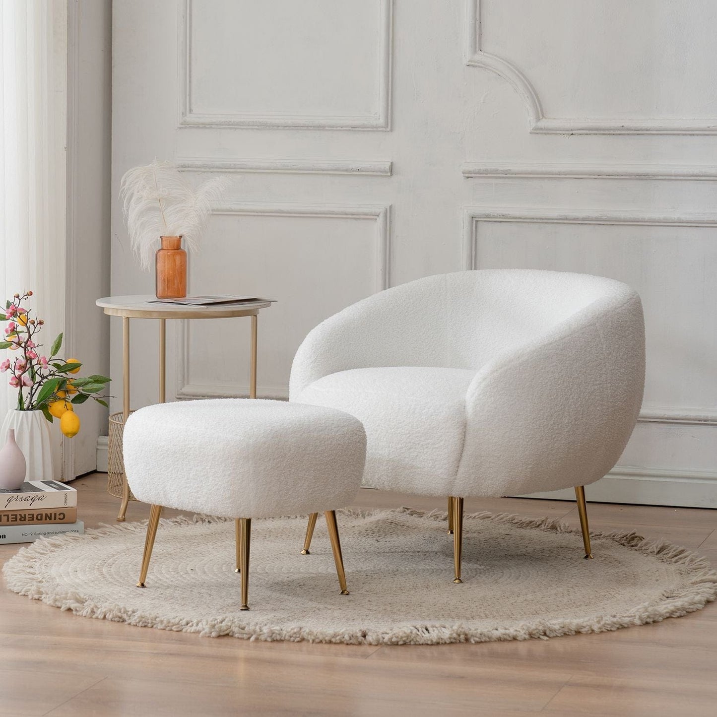 alt image 1 for Modern White Swivel Accent Chair