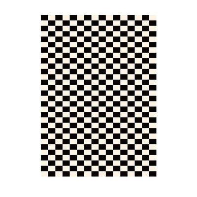 Black checkered rug