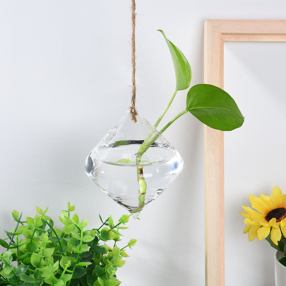 hanging glass vase