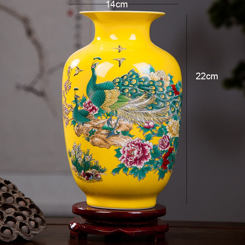 yellow vase dimension 22x14cm