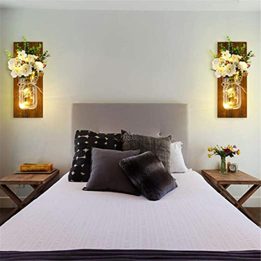 Bed room decorated with these wall sconces.