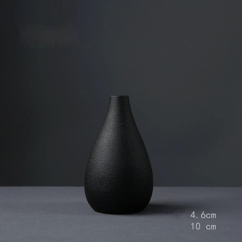 large Black Ceramic Vase