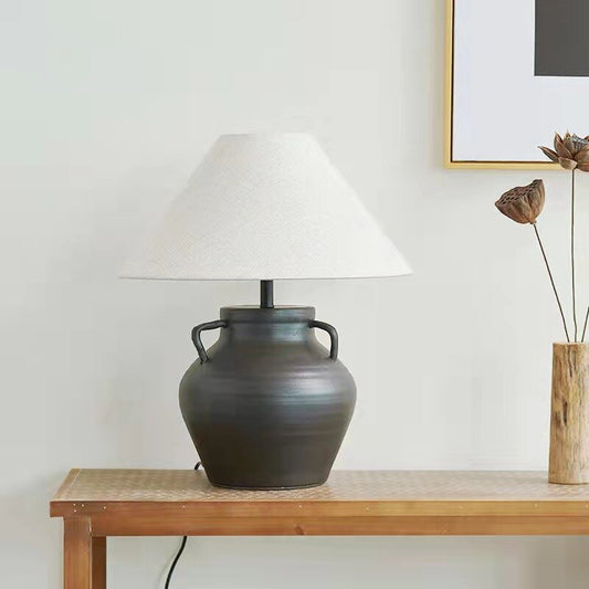 black ceramic table lamp