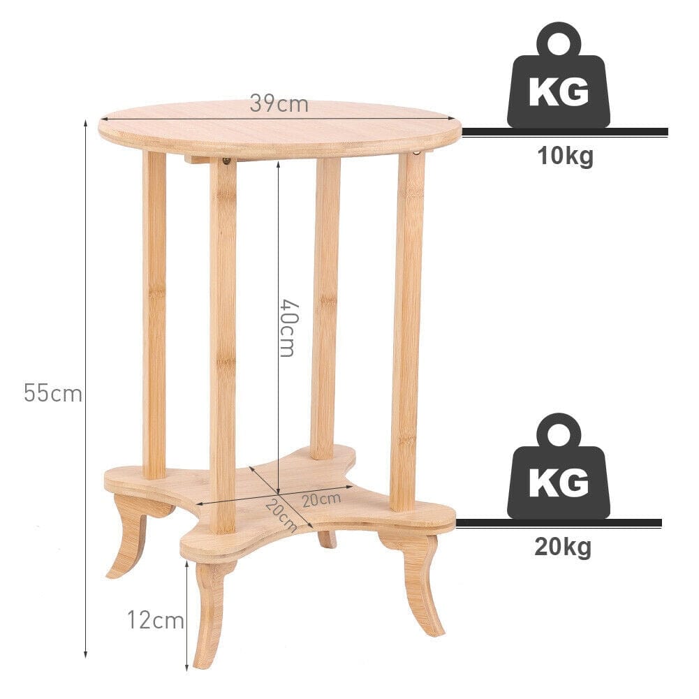 wooden end table size