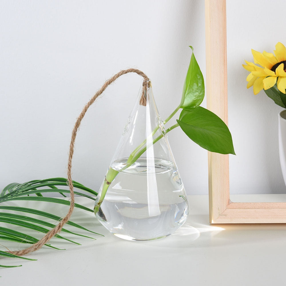 long shape greenery glass vase