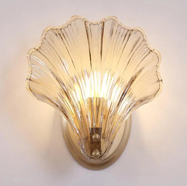 Hand Blown Glass Wall Sconce warm bedroom light