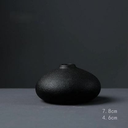 cylinder Black Ceramic Vase