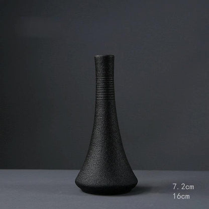 long Black Ceramic Vase